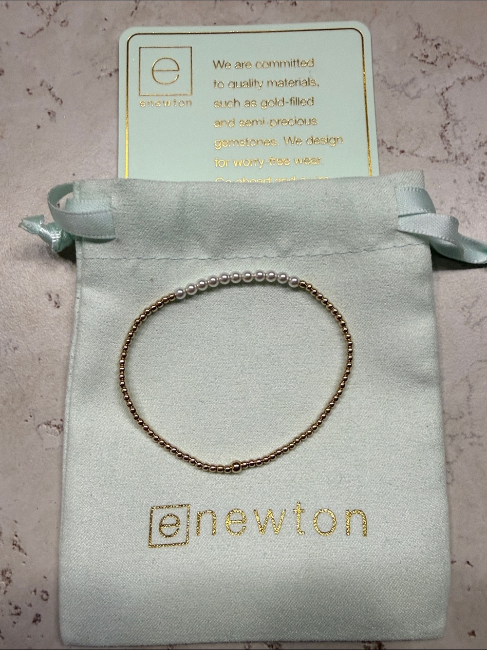 Newton Gold and Silver Mixed Bead Stacking Bracelet Set - Picture 2 of 5